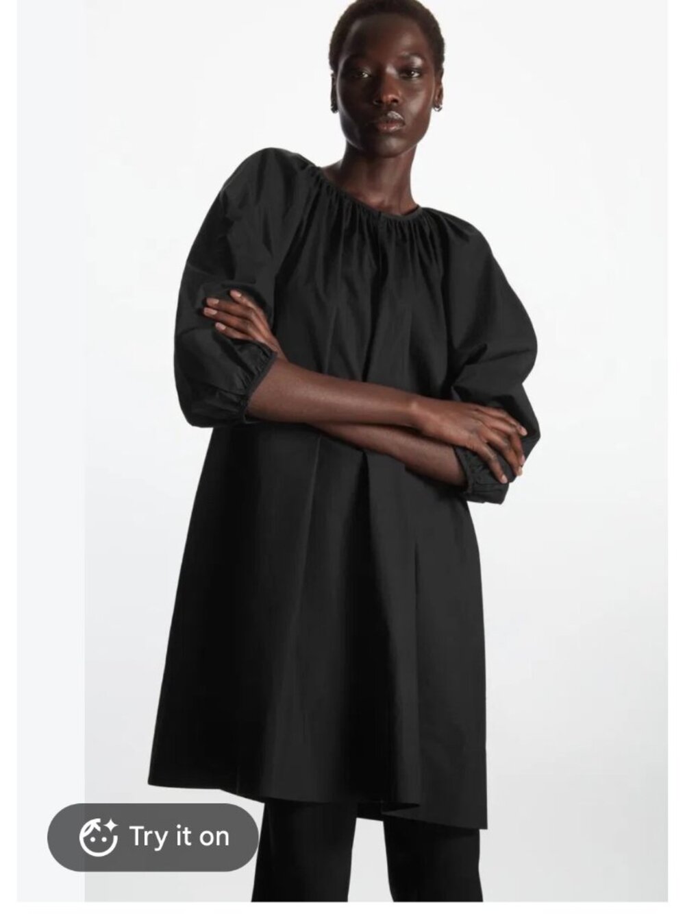 Cos relaxed fit puff sleeve dress